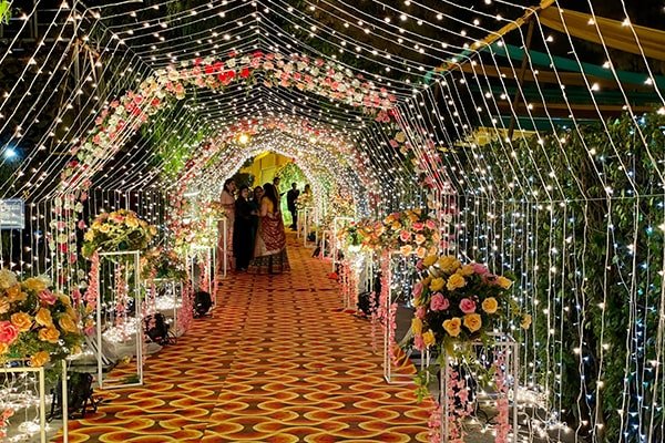 Wedding decoration in resort lawn
